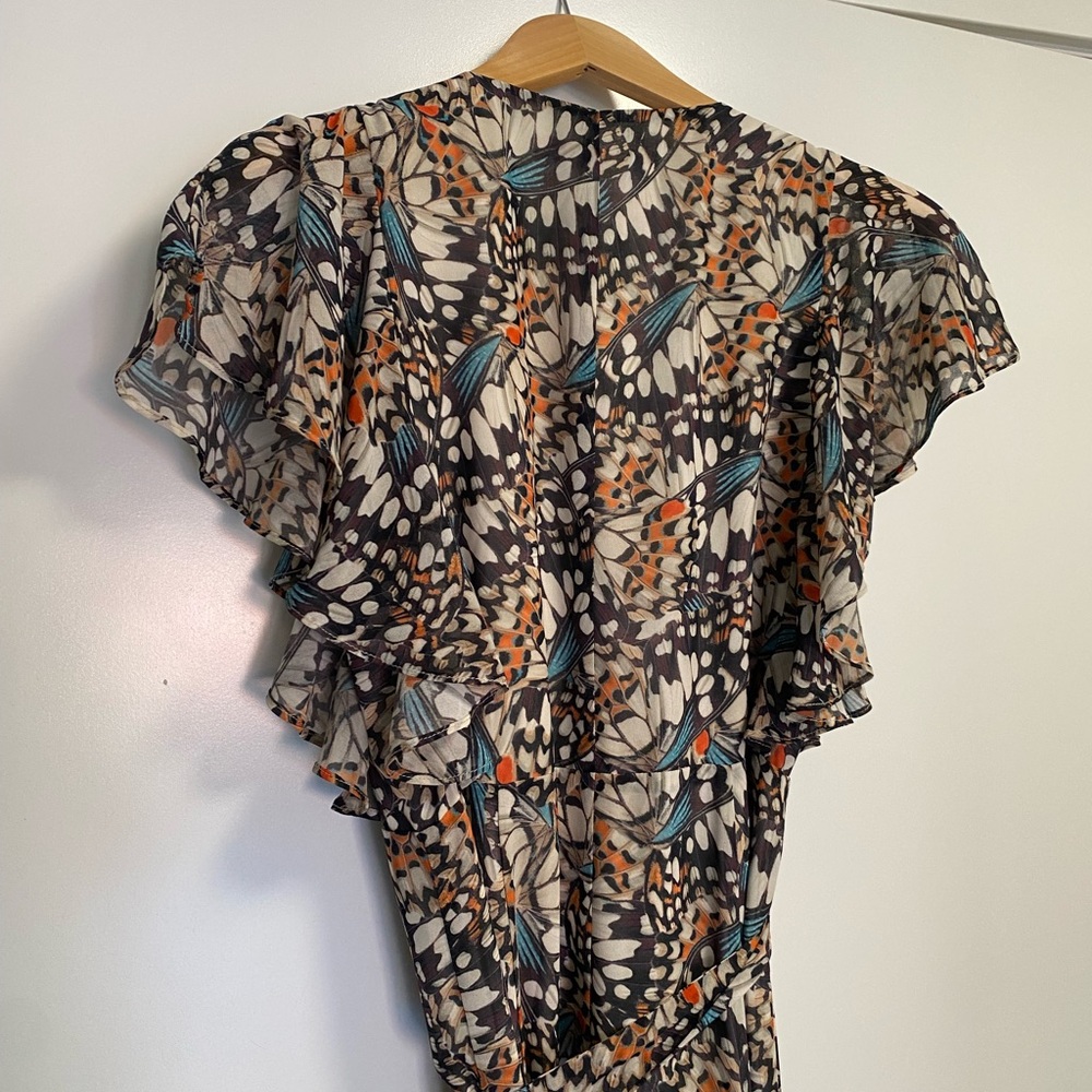 Anthropologie Floral Maxi Dress - Black, Orange, Cream - Picture 5 of 6